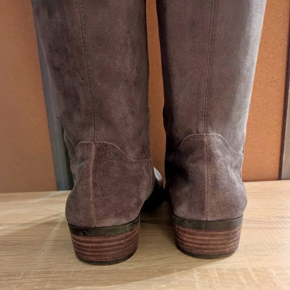 Sole Society Gray Suede Over-the-Knee Boots-EUC